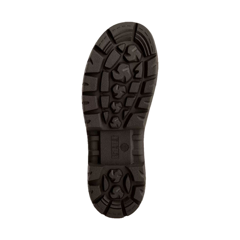 Load image into Gallery viewer, Skellerup Quatro Non-Insulated Safety Knee Gumboot features a rugged, heavy-tread sole with deep lugs for superior traction, emphasizing its role in safety and durability for workplace environments.
