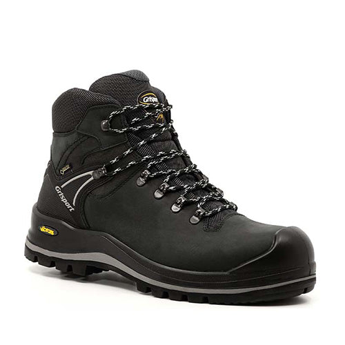 Load image into Gallery viewer, Grisport Garda GTX Safety Boots featuring a lace-up design, Goretex membrane, and waterproof Dakar leather upper, ideal for workplace safety with a Vibram rubber outsole and composite toe cap.