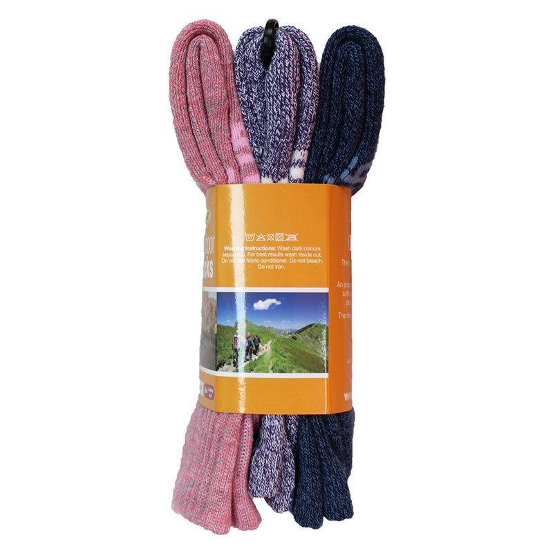 Load image into Gallery viewer, Grisport Ladies Outdoor Socks Pack/3 displayed in a neat bundle, showcasing their ribbed design ideal for outdoor activities. Perfect for keeping feet warm and comfortable, fitting the active safety and workwear theme.