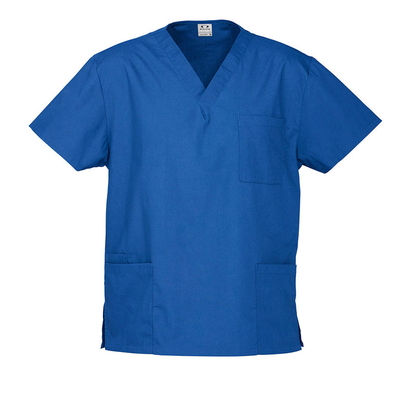 Load image into Gallery viewer, Bizcare Unisex Classic Scrubs Top featuring a traditional V-neck design and functional lower front pockets with concealed inner compartments, made from a high-performance, natural stretch fabric ideal for workplace comfort.