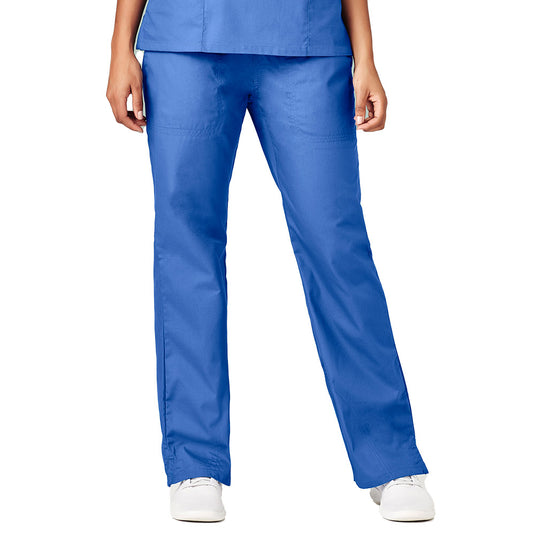 Biz Womens Classic Bootleg Scrubs Pant featuring a relaxed bootleg cut with stitch detailing around pockets, designed for comfort and flexibility. Ideal for demanding environments, aligns with Active Safety's focus on durable workwear.