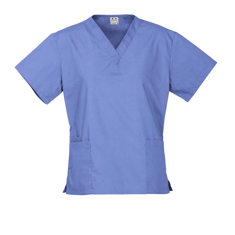 Load image into Gallery viewer, Bizcare Women's Classic Scrub Top features a traditional V-neck and lower front pockets with concealed inner compartments, crafted from high-performance, natural stretch fabric for comfort and durability.