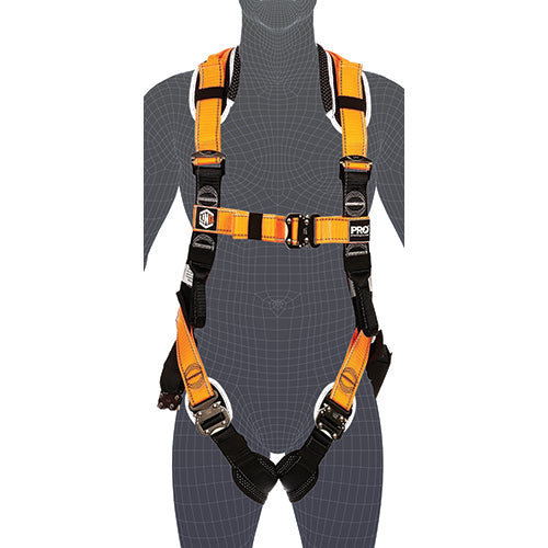 Load image into Gallery viewer, Mannequin displaying the LINQ Elite Riggers Harness, designed for optimal safety and comfort in height work, featuring ergonomic webbing straps and certified fall arrest hardware.