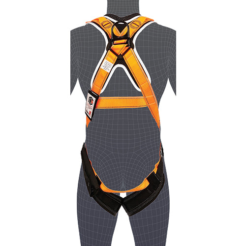 Load image into Gallery viewer, Mannequin displaying the LINQ Elite Riggers Harness, showcasing its ergonomic design and robust safety features, ideal for height safety. Close-up highlights durable webbing and secure fall arrest hardware.