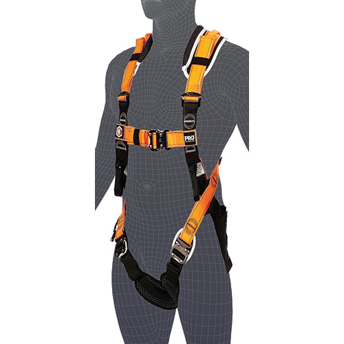Load image into Gallery viewer, LINQ Elite Riggers Harness displayed on a mannequin, showcasing its ergonomic design and sturdy webbing, emphasizing safety and comfort for height work, as featured by Active Safety's top-rated product range.