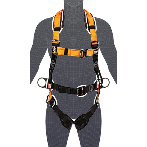 Load image into Gallery viewer, LINQ Elite Multipurpose Harness displayed on a mannequin, showcasing its design for maximum safety and comfort during height work, certified for AS/NZS standards with the prestigious “5 ticks” mark.