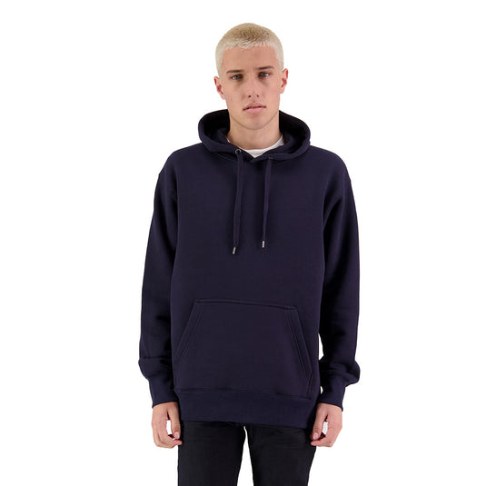 Explorer Pullover Hoodie V2 450gsm, showcasing its heavyweight build and reinforced details, ideal for robust work environments. Features a lined hood, drawstring, and durable stitching for lasting comfort and shape retention.
