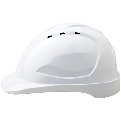 Pro V9 Vented Hard Hat: White, featuring nine air vents for enhanced airflow, ergonomic low-profile design for comfort, and certified safety standards, ideal for workplace protection in demanding environments.