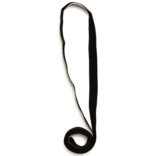 Hire 2M Anchor Sling, depicted as a rolled black strap, suitable for safety applications. Available for hire with flexible options, perfect for height safety needs from Active Safety, New Zealand's leading safety product retailer.