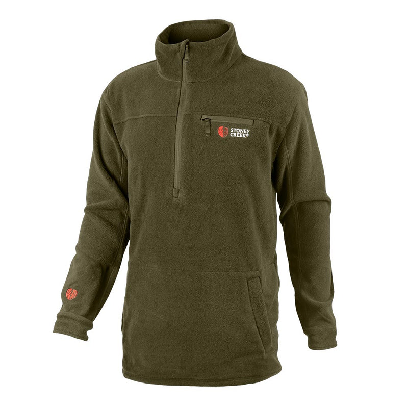 Load image into Gallery viewer, Stoney Creek Quarter Zip Fleece Top features a stand-up collar, quarter-zip style, and kangaroo pockets. Ideal for active safety, its durable fleece fabric ensures warmth and functionality for workplace use.