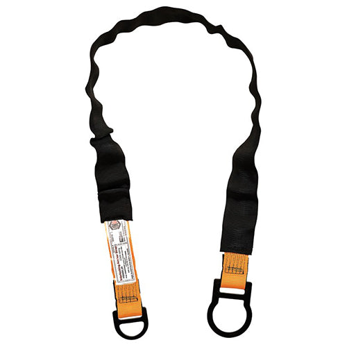 LINQ Anchor Strap Webbing Interlocking 2M features a robust 44mm 'Pebble Weave' webbing with orange straps, a large wear protector sleeve, and easy pass-through D rings for secure attachment, ideal for height safety.