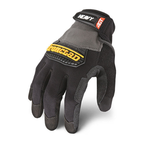 Ironclad Heavy Utility Glove featuring Duraclad® Reinforcements for maximum durability, TPR knuckle protection, and a patented palm design, shown in a close-up highlighting its rugged construction and tactile dexterity.