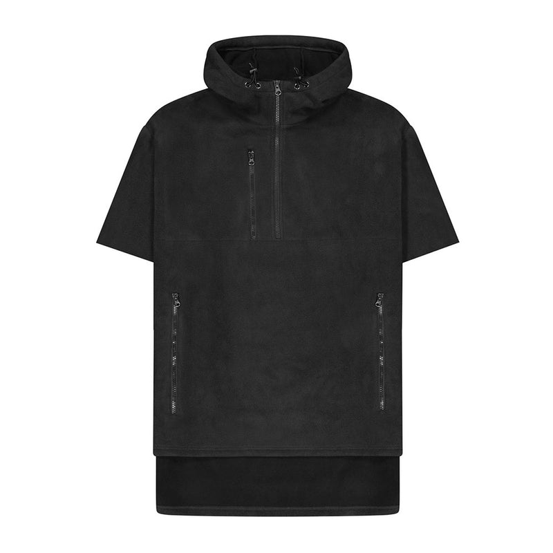 Load image into Gallery viewer, Cloke Hauroko Windproof Short Sleeve Fleece featuring a robust YKK zipper, adjustable hood, and large pouch pocket, designed for adventure with windproof, water-resistant, breathable fleece for optimal movement and protection.
