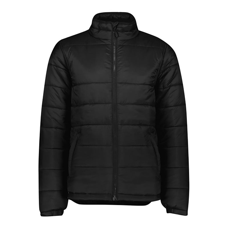 Load image into Gallery viewer, Biz Alpine Men's Puffer Jacket featuring a full zip front and ergonomic toggles, designed for outdoor warmth with recycled PET insulation and showerproof nylon shell, ideal for safety-conscious work environments.