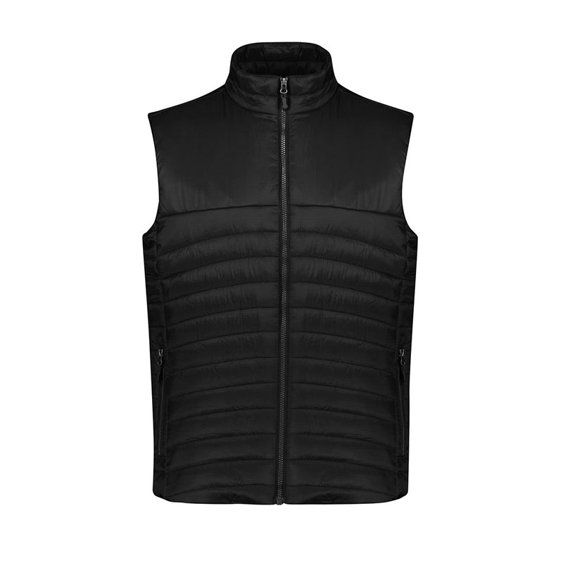 Load image into Gallery viewer, Biz Mens Expedition Vest, featuring ultra-light rip-stop fabric and premium hi-loft polyfil insulation, offers warmth without bulk. It includes a high collar, chin guard, and zippered pockets for practical use.