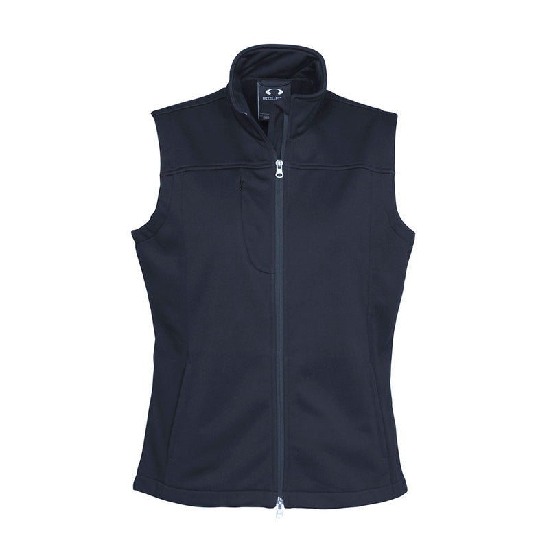 Load image into Gallery viewer, Biz Ladies Soft Shell Vest featuring a zip closure, stand-up collar, and multiple zippered pockets, designed for durability and comfort, ideal for active work environments from Active Safety's protective apparel range.