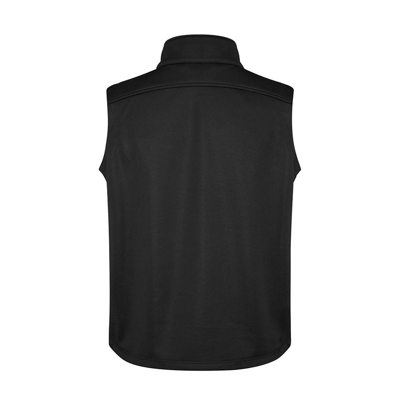 Load image into Gallery viewer, Biz Mens Soft Shell Vest featuring a sleek design with a two-way front zip, stand-up collar, and multiple zippered pockets, ideal for safety and work environments. Windproof and water-repellent for reliable protection.