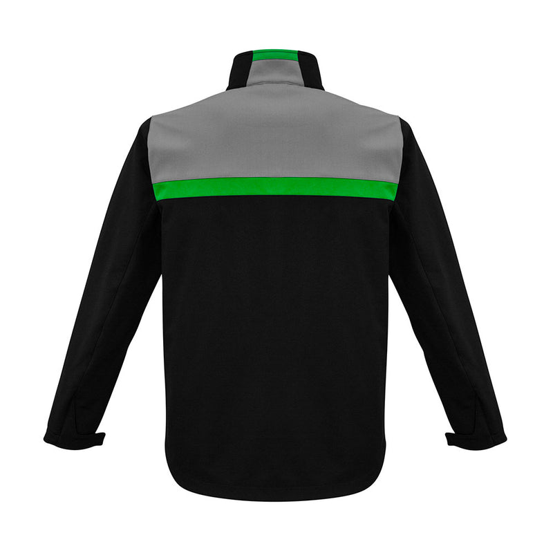 Load image into Gallery viewer, Biz Unisex Charger Jacket with a stand-up collar and contrast zippered pockets, showcasing durable BIZ TECH™ technology for water repellency, breathability, and windproof protection, ideal for active work environments.