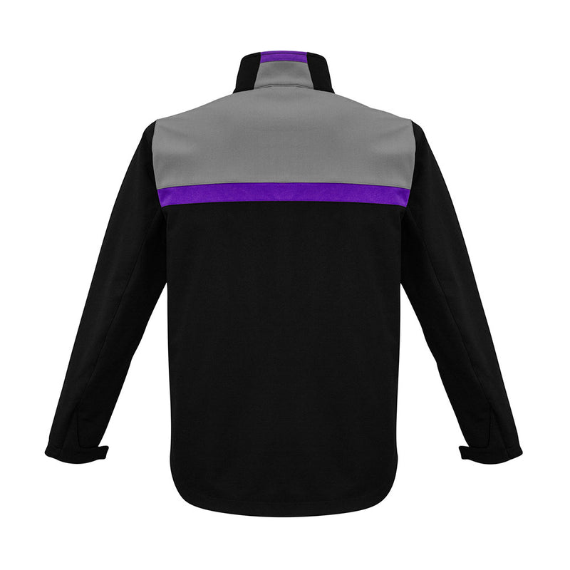 Load image into Gallery viewer, Biz Unisex Charger Jacket features bold color blocking and a performance stretch outer shell, ideal for workplace safety. The jacket is water repellent, breathable, windproof, with zippered pockets and a stand-up collar.
