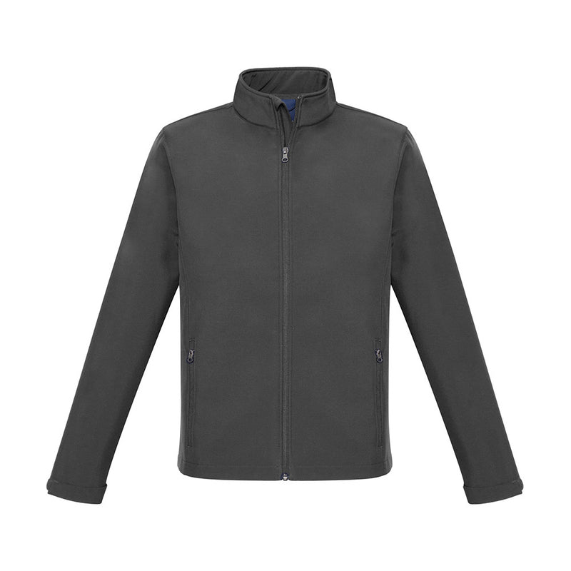 Load image into Gallery viewer, Biz Apex Lightweight Softshell Jacket with long sleeves and stand-up collar, featuring zippers suitable for customization. Ideal for safety and workwear, combining polyester outer with fleece lining for warmth and protection.