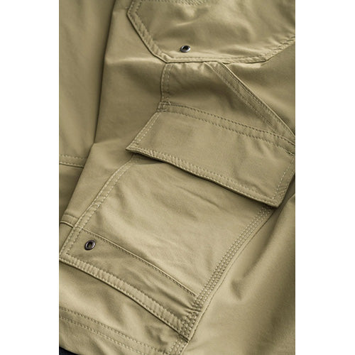 Jet-Lite Utility Short close-up, showcasing reinforced pocket designed for clip applications and heavy-duty phone cases, ideal for durable workwear needs.