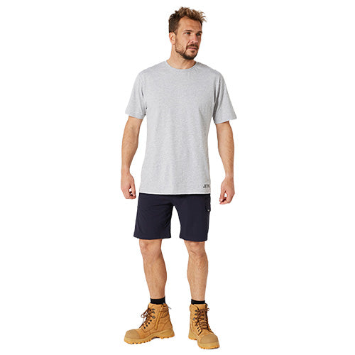 Load image into Gallery viewer, Jet-Lite Utility Short showcased on a standing man, highlighting its durable, lightweight design ideal for active workwear. Features include reinforced pockets, triple stitch construction, and a breathable, quick-dry fabric.