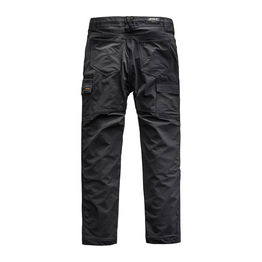 Jetpilot Jet-Lite Utility Pant features visible rear patch pockets, side cargo pockets, and belt loops, showcasing its practical design and detailed construction suitable for safety and workwear environments.