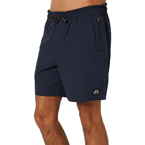 Load image into Gallery viewer, Jet-Lite Hybrid Elastic Waist Short displayed on a man, featuring reinforced pockets and a durable waistband ideal for active and safety-focused work environments, reflecting Active Safety's commitment to quality workwear.