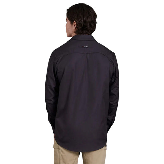 KingGee Workcool 2 Cotton Ripstop Long Sleeve Shirt featuring lightweight, breathable fabric, secure chest pockets, and cooling vents, ideal for staying cool in demanding work environments.