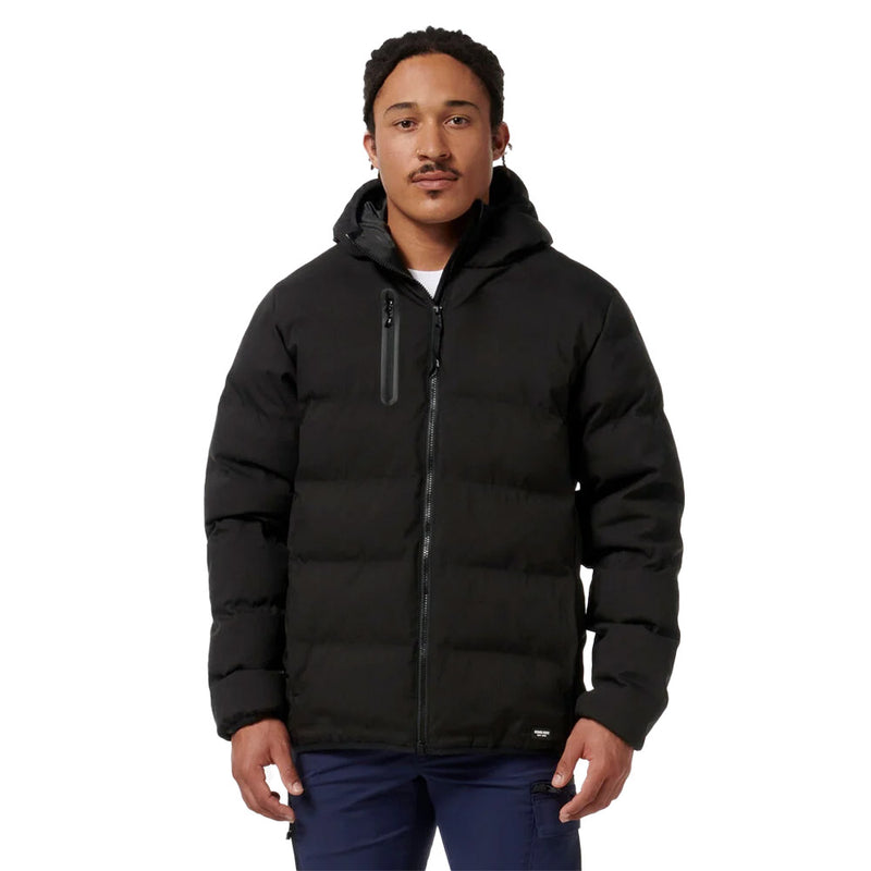 Load image into Gallery viewer, KingGee Trademark Puffer Jacket featuring a 10K water-resistant, 3-layer ripstop fabric with seam-free bonded channels, downlike polyester insulation, and a SAB topfree+ quick release two-way front zipper. Ideal for safety-focused work environments.
