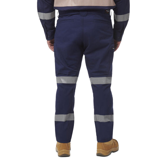 Workcool Pro Stretch Biomotion Pants, Navy, featuring breathable fabric with venting, ReflectTec Biomotion taping, and multi-functional pockets, designed for durability and comfort on any job site.