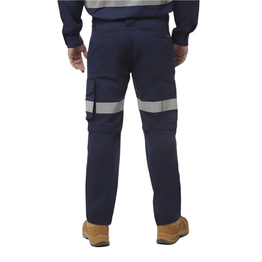 KingGee Workcool 2 Mens Taped Pant with ten multifunctional pockets, behind knee cooling vents, and 50mm Reflectec Tape. Ideal for safety-focused work, offering comfort and durability with triple stitching.