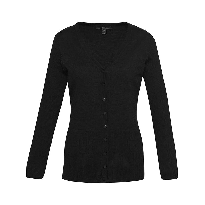 Load image into Gallery viewer, Biz Womens Milano Cardigan features a sleek, longline design with ribbed sleeves and hem, complemented by a slim-line button through placket. Ideal for layering, it suits year-round wear.