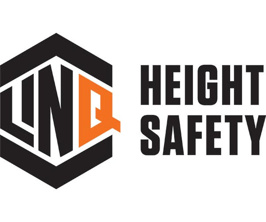 LINQ height safety logo. LINQ height safety offer a wide range of height safety equipment, such as harnesses and fall arrest ropes.