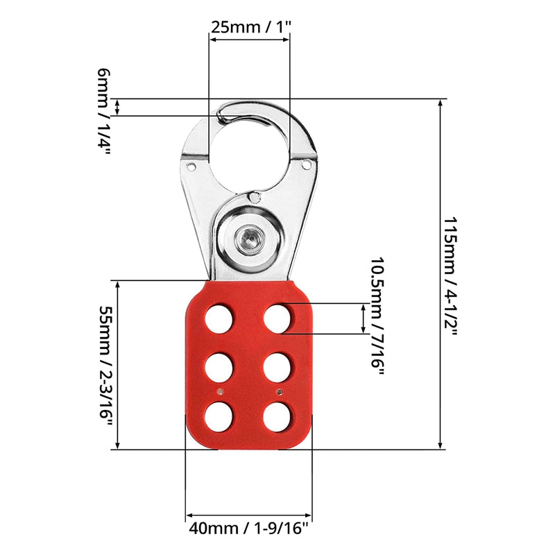 Load image into Gallery viewer, Steel Lockout Hasp 25mm featuring a robust steel body with a plastic-coated handle, designed for secure lockout procedures, reflecting Active Safety's commitment to quality safety products.