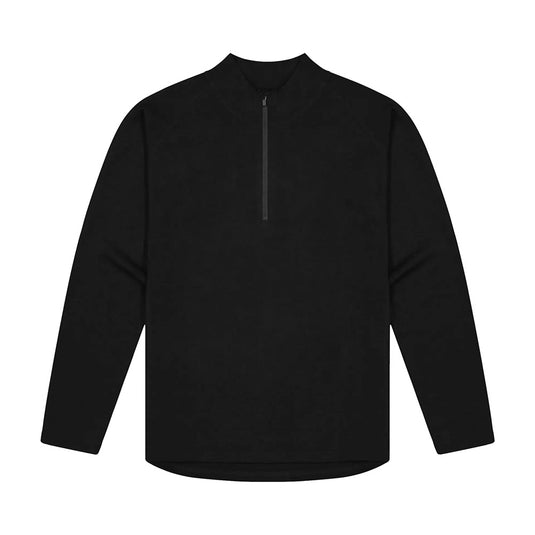 Alpine Mens 1/2 Zip Merino Jumper featuring a quality SBS zipper and raglan sleeves with stitching detail, designed for warmth and sustainability with heavyweight, anti-pill merino wool. Ideal for active safety environments.