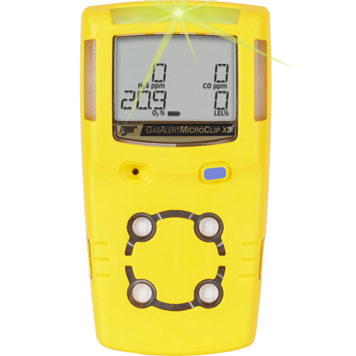 Hire Gas Detector 4 Gas (H2S, CO, O2 & LEL) with a digital display for real-time gas readings, ideal for industrial safety; available for hire at Active Safety.