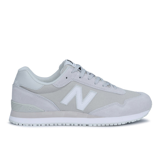 New Balance 515 SR Men's Non-Safety Shoe features a sleek design with reinforced suede, slip-resistant rubber outsole, and lightweight EVA midsole, ideal for long work shifts.