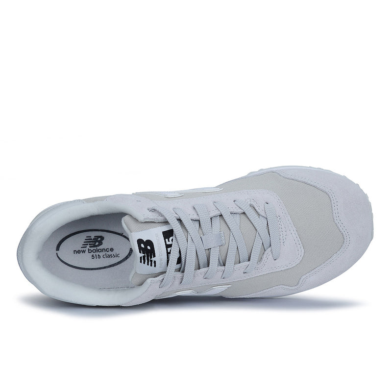 Load image into Gallery viewer, New Balance 515 SR Men's Non-Safety Shoe, Grey, featuring a sleek white design with a sturdy slip-resistant rubber outsole, captured in a close-up highlighting its quality craftsmanship and lightweight comfort. Ideal for long workdays.