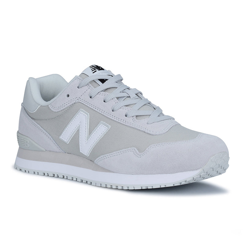 Load image into Gallery viewer, New Balance 515 SR Men's Non-Safety Shoe in Grey, featuring a slip-resistant rubber outsole, lightweight EVA midsole, and reinforced suede leather for durability and comfort, ideal for long work shifts.