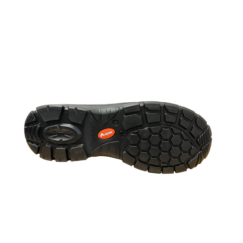 Load image into Gallery viewer, Apex Murray Zip Safety Boots, Black, featuring a wide fit and zip side for easy wear. Made from full grain cow nubuck leather, these boots include a steel toe cap and non-slip dual density PU sole.