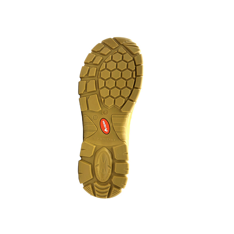 Load image into Gallery viewer, Apex Murray Zip Safety Boots showcase a robust design with full grain cow nubuck leather, wide fit, zip side, dual density PU sole, steel toe cap, and non-slip features for enhanced workplace safety.