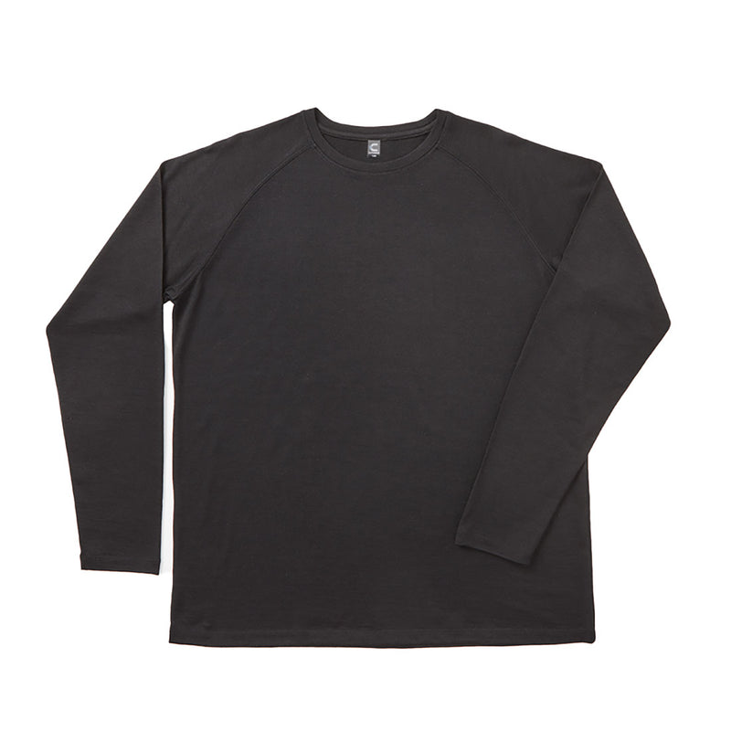 Load image into Gallery viewer, Kepler Mens Merino Base Layer, Black, features a superfine 195gsm merino knit with long raglan sleeves and a crew neck, offering a breathable, fitted design ideal for active outdoor environments.