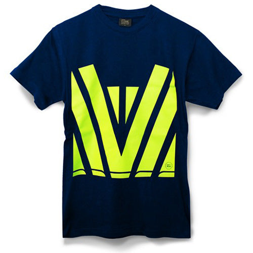 Load image into Gallery viewer, Classic Hi Vis Cotton T-Shirt featuring a yellow logo, designed for safety and visibility, ideal for work environments. Made from 100% cotton with Hi-Vis printing on both front and back.