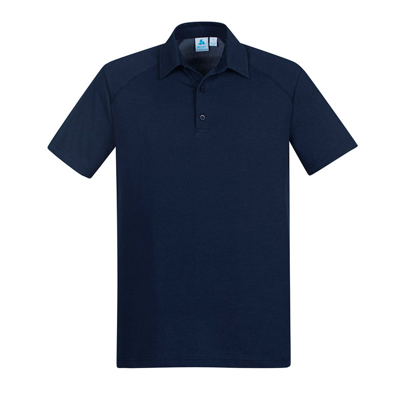 Load image into Gallery viewer, Biz Byron Short Sleeve Polo Shirt crafted from a luxe cotton-rich jersey, featuring a modern self-fabric collar, button placket, and loose pocket, ideal for workplace comfort and professionalism.