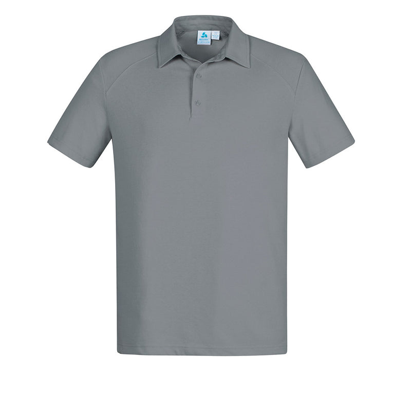 Load image into Gallery viewer, Biz Byron Short Sleeve Polo Shirt with modern self-fabric collar and button placket, featuring a loose pocket, crafted from a cotton-rich jersey for a luxe, breathable feel, ideal for workplace comfort.