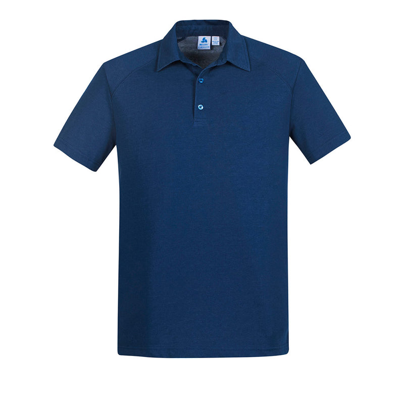 Load image into Gallery viewer, Biz Byron Short Sleeve Polo Shirt featuring a modern self-fabric collar and button placket, crafted from a cotton-rich jersey blend for a luxe feel, complete with a loose pocket for added functionality.