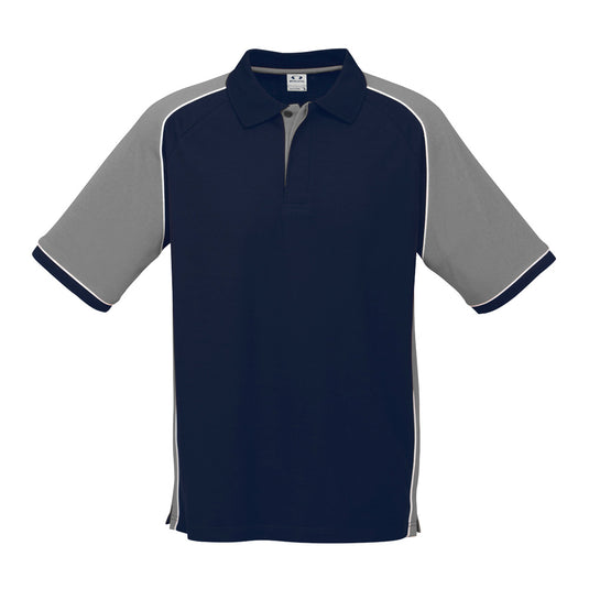 Biz Nitro Short Sleeve Polo Shirt features bold contrast panels and piping, knitted collar and cuffs, with side splits. Made from durable, easy-care pique fabric, ideal for team or business identification.