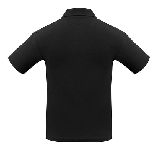 Biz Men's Ice Cotton Polo Shirt featuring a three-button placket and matching knitted collar, highlighting its premium combed cotton fabric and twin needle stitching for durability, ideal for active and professional settings.
