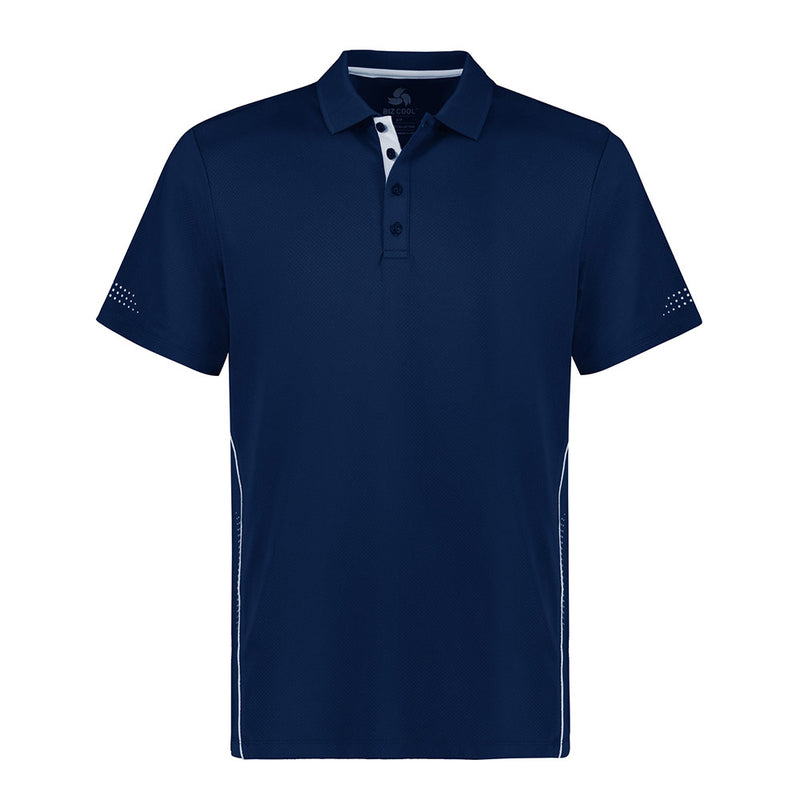 Load image into Gallery viewer, Biz Mens Balance Short Sleeve Polo Shirt featuring a honeycomb weave with stretch elastane, flat knitted collar, and contrast piping, designed for performance and comfort. Ideal for active and safety-focused environments.